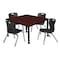 Regency Tables > Height Adjustable > Square Mobile Table & Chair Sets, 42 W, 42 L, 23-34 H, Mahogany TB4242MHAPCBK45BK - alternate 1